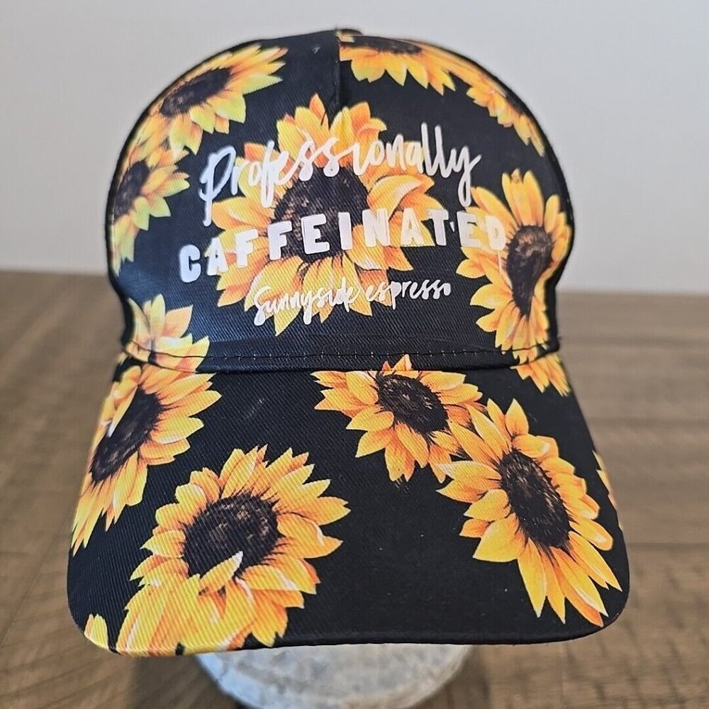 Daisy Professionally Caffeinated Sunnyside Espresso Hat Cap Black Snap Back